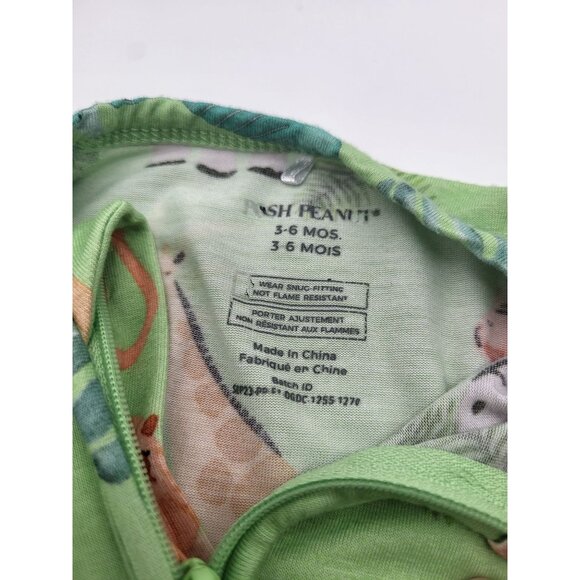 POSH PEANUT Wildlife Green One Piece Footie Sleeper Safari Limited Edition 3-6M - Picture 6 of 8